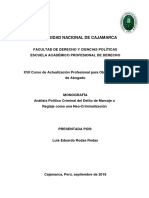 Análisis Político Criminal Del Delito de Marcaje o Reglaje Como Una Neo-Criminalización