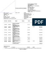 Statement of Account: State Bank of India