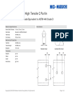 High Tensile C Purlin: Steel Grade Equivalent To ASTM 446 Grade D