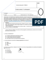 Cs. Naturales 5° Básico Prueba Unidad 1la Hidrósfera.