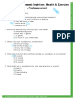 Equine Management: Nutrition, Health & Exercise: - Final Assessment