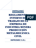 Reglamento Interno de Trabajo Impromec