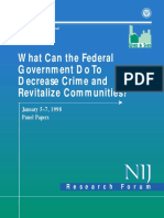 What Can The Federal Government Do To Decrease Crime and Revitalize Communities?