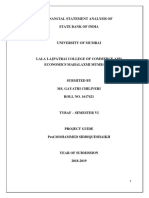 Financial Statement Analysis of Sbi