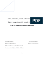 Frica, Anxietatea, Fobia În Cabinetul Stomatologic - Tudorachi Andrada Anamaria