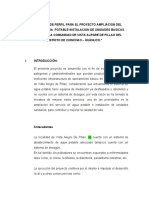 Elaboración de Perfil para El Proyecto Ampliacion Del Servicio de Agua Potable Instalacion de Unidades Basicas Sanitaria de La Comunidad de Vista Alegre de Pillao Del Distrito de Chinchao