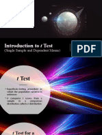 Introduction To T Test: (Single Sample and Dependent Means)