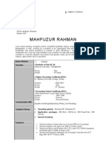 Mahfuzur Rahman CV