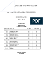 Distance Automobile Engineering Diploma KSOU, Syllabus Automobile Engineering Distance Mode