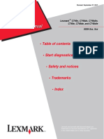 Table of Contents: Lexmark C746n, C746dn, C746dtn, C748e, C748de, and C748dte 5026-3xx, 5xx