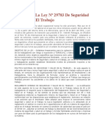 Análisis de La Ley #29783 de Seguridad Y Salud en El Trabajo - Devy Huesembe