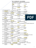 Part 2. Vocabulary - Collocations I. Choose A, B, C or D To Indicate The Correct Answer To Each of The Following Questions