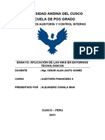 Ensayo Final de Aplicacion de Las Normas Internacionales de Auditoria en Entornos Tecnologicos