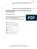 Selection Parameters For Mine Haul Road Wearing Course Materials