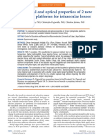 Biomechanical and Optical Properties of 2 New Hydrophobic Platforms For Intraocular Lenses