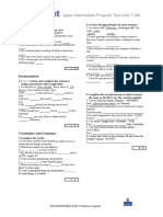 Upper Intermediate Progress Test Units 7 8A