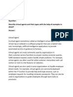 Name Fahad Hassan 19-ARID-5156 Quiz Hci Describe Virtual Agents and Their Types With The Help of Examples in Detail? Answer