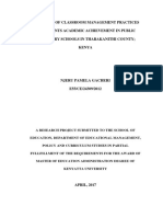 Influence of Classroom Management Practices On Students Academic Achievement in Public Secondary Schools in Tharakanithi County