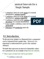 CH.8 Statistical Intervals For A Single Sample