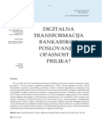 Digitalna Transformacija Bankarskog Poslovanja - Opasnost Ili Prilika?