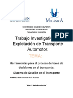 Herramientas para El Proceso de Toma de Decisiones en El Transporte. Sistema de Gestión en El Transporte