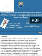 Feasibility Studies For Partial Replacement of Cement With Silica Fume and Coarse Aggregate With Expanded Polystyrene Beads