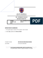 Midterm Exam Pre Intermediate English April 2021