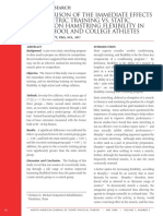 A Comparison of The Immediate Effects of Eccentric Training vs. Static Stretch On Hamstring Flexibility in High School and College Athletes