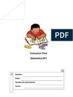 Evaluación Final Anual de Matemática NT2