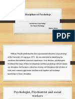 Disciplines of Psychology: Introduction To Psychology BS Clinical Psychology Bushra Jabeen