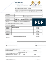 Assessment Summary Sheet: The Imperial College of Australia