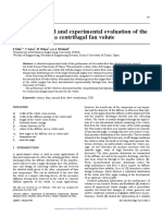 A Computational and Experimental Evaluation of The Performance of A Centrifugal Fan Volute