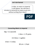 Converting Between Metric - Imperial