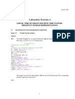 Laboratory Exercise 4: Linear, Time-Invariant Discrete-Time Systems: Frequency-Domain Representations