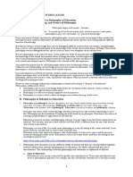 Ed 101: Philosophy of Education Lecturette 1. Introduction To Philosophy of Education A. Etymology, Meaning, and Nature of Philosophy