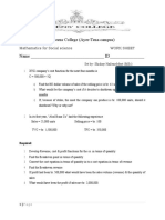 Queens College (Ayer-Tena Campus) : Mathematics For Social Science WORK SHEET