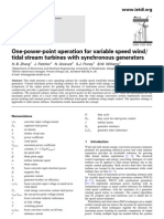 One-Power-Point Operation For Variable Speed Wind/ Tidal Stream Turbines With Synchronous Generators