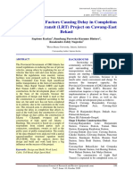 Analysis of The Factors Causing Delay in Completion of Light Rail Transit (LRT) Project On Cawang-East Bekasi