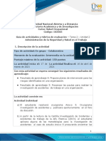 Guía de Actividades y Rúbrica de Evaluación - Unidad 2 - Tarea 2 - Administración de La Seguridad y Salud en El Trabajo