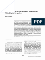 Gender Differences in Risk Perception Theoretical and Methodological Perspectives