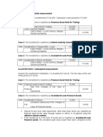 Date Financial Assets Held For Trading: ILLUSTRATION 1: Initial Measurement