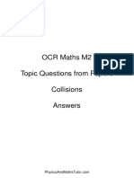 OCR Maths M2 Topic Questions From Papers Collisions Answers