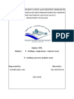 Ministry of High Education and Scientific Research: Option: EFL Subject: 1/-Writing A Comparison - Contrast Essay