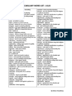 Vocab Word List - A and B