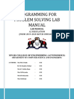 Programming For Problem Solving Lab Manual