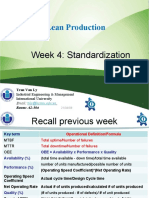 Lean Production: Week 4: Standardization