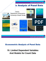 Econometric Analysis of Panel Data: William Greene Department of Economics University of South Florida