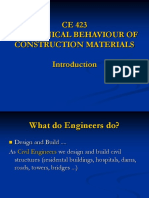 CE 423 Mechanical Behaviour of Construction Materials