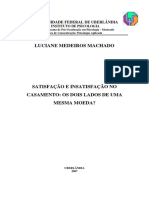 Satisfação e Insatisfação No Casamento - Os Dois Lados de Uma Mesma Moeda