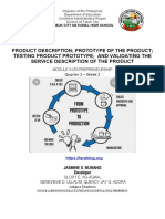 Product Description Prototype of The Product Testing Product Prototype and Validating The Service Description of The Product